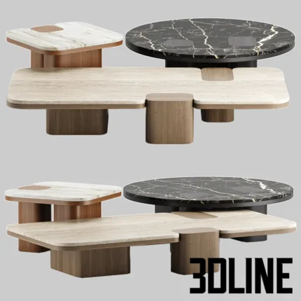 ERE coffee tables set Carnese Home(3dline.net)