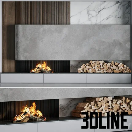 Fireplace 19 contemporary style(3dline.net)