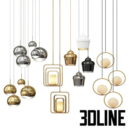 Four Hanging Lights 4(3dline.net)