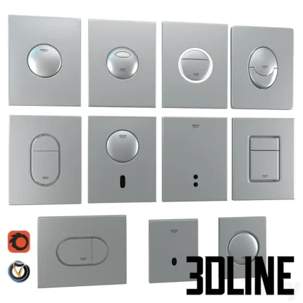 Gre flush plates for installation(3dline.net)