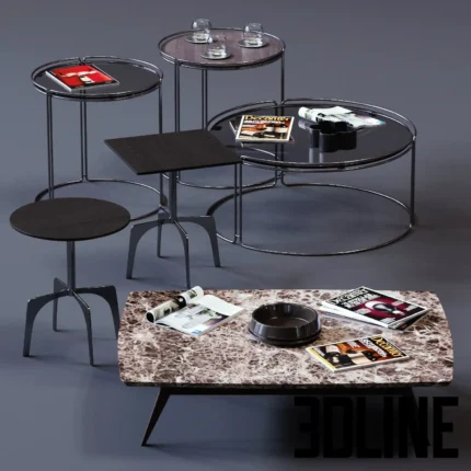 Italia Coffee Tables Set 03(3dline.net)