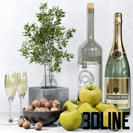 Kitender ampane nts apples qet in a vase(3dlinenet)
