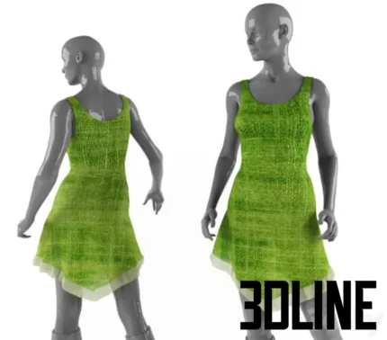 Light green dress(3dline.net)