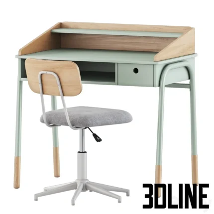 Ligne Desk and Line Chair(3dline.net)