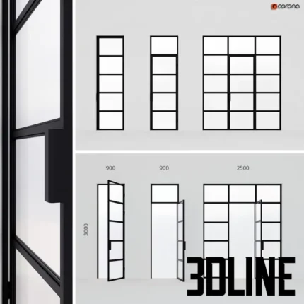 Metal doors in Loft style(3dline.net)