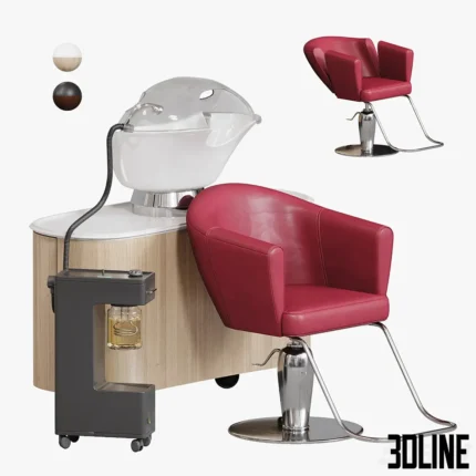 Mlei HUB Cabinet with hairdressing sink(3dline.net)