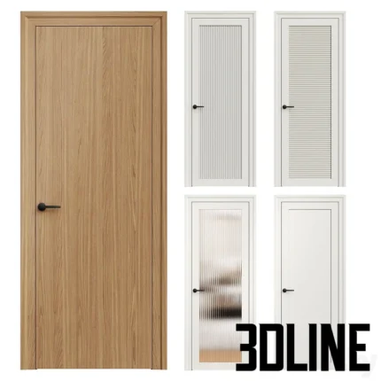 Modern single door Interior door 189(3dline.net)