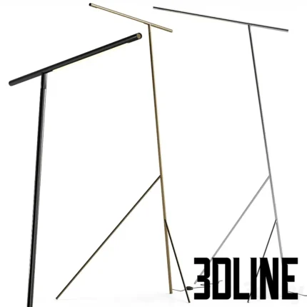 Mtia Floor lamp Steel Brass(3dline.net)