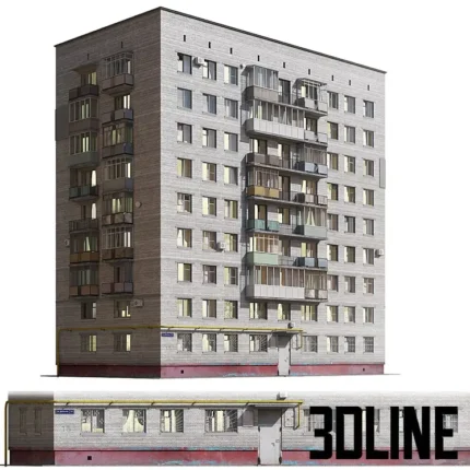 Nine storey residential building(3dline.net)
