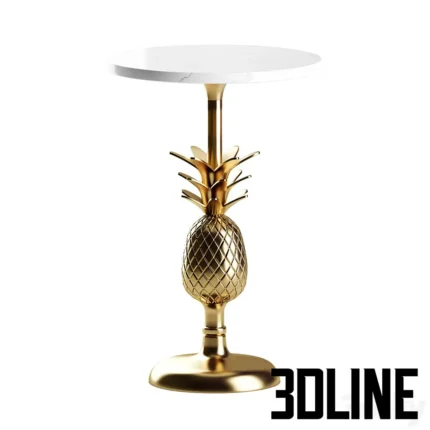 Pineapple Pedestal Side Table(3dline.net)