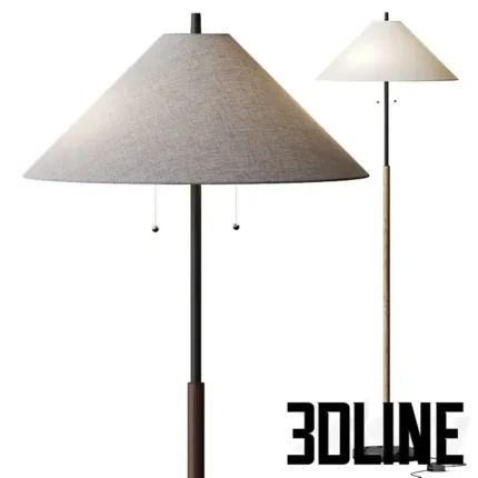 Potry Brn Pat Floor Lamp(3dline.net)