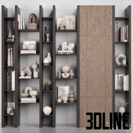 Rack Shelf 08 Wooden Shelve Bookcases(3dline.net)