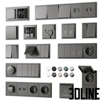 Sockets and switches Donel series R98(3dline.net)