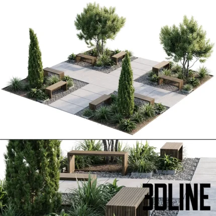 Town Square and Outdoor Plants 5(3dline.net)