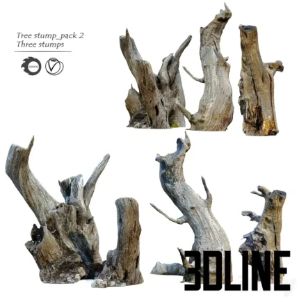Tree stump pack 2(3dline.net)