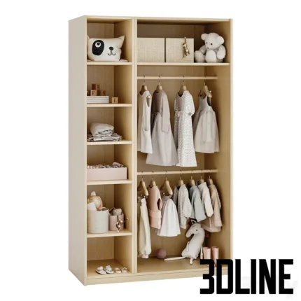 Wardrobe with filling for a child s girl(3dline.net)