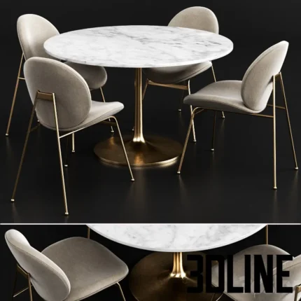 Wes em and Cra Bel Dinning Set(3dline.net)
