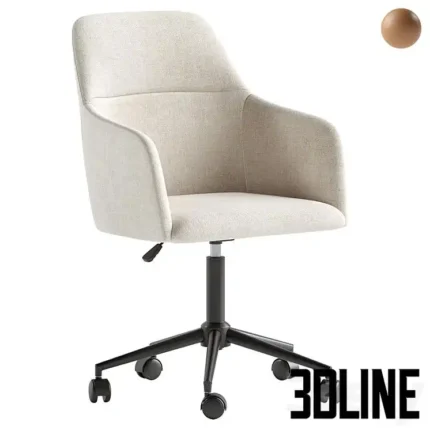 Aher Upholsed Swvel Desk Chair(3dline.net)