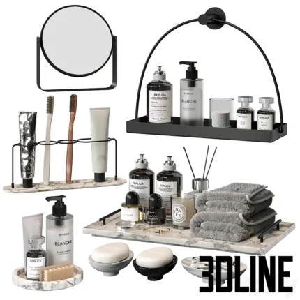 Bathroom decor set P07(3dline.net)