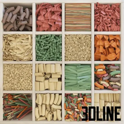 Box with pasta(3dline.net)