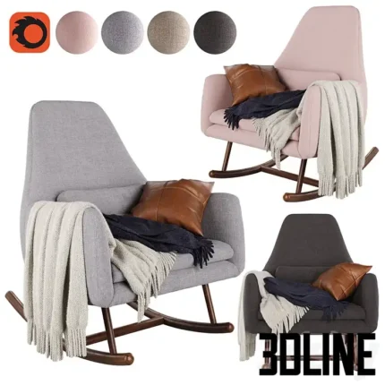 CB2 Saic Quantam rocking chair(3dline.net)