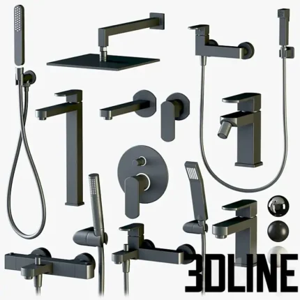 Cal Roater shower and faucet set(3dline.net)