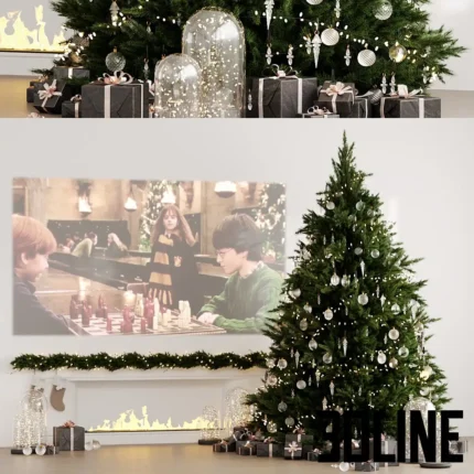 Christmas tree set with decor(3dline.net)