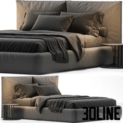 Dark color Loc lof bed(3dline.net)