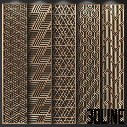 Decorative partition brass pattern(3dline.net)