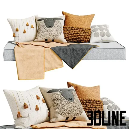 Decorative pillows for a children s room(3dline.net)