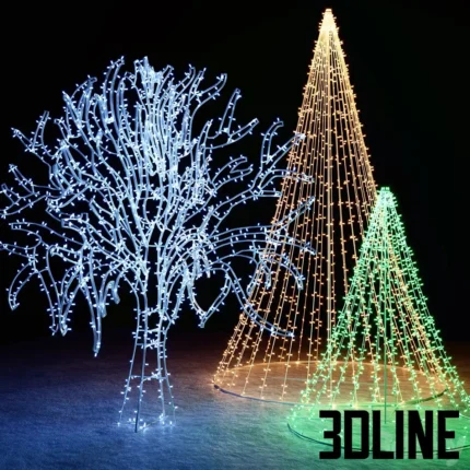 Decorative trees from a metal frame and garlands(3dline.net)