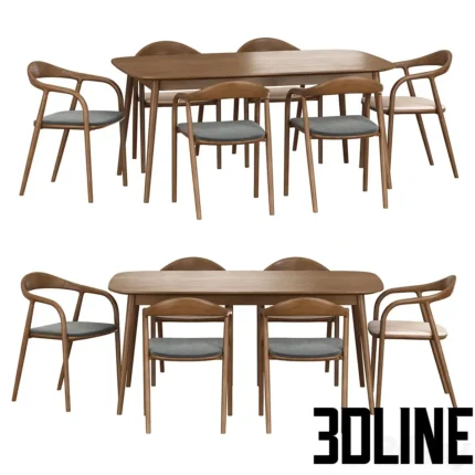 Dining set 025 Ne chair(3dline.net)