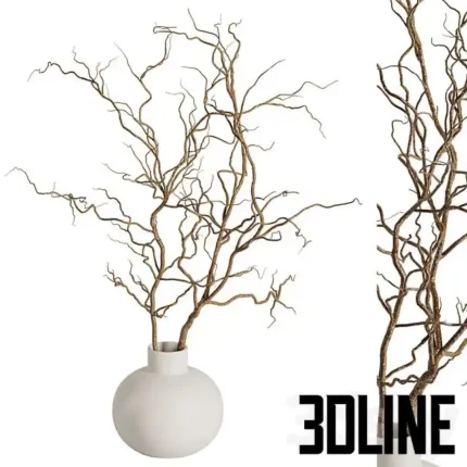 Dry branches vase Set42(3dline.net)