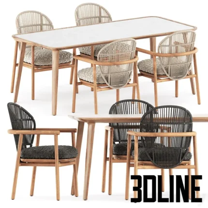 Fern dining chair with arms(3dline.net)