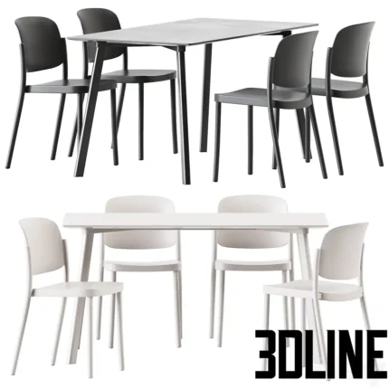 HY Copee CH De 210 Table and Chair Pia(3dline.net)