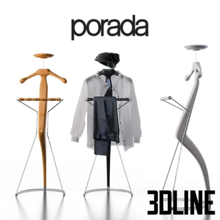 Hanger 3 colors white shirt trousers and a woman s cap(3dline.net)