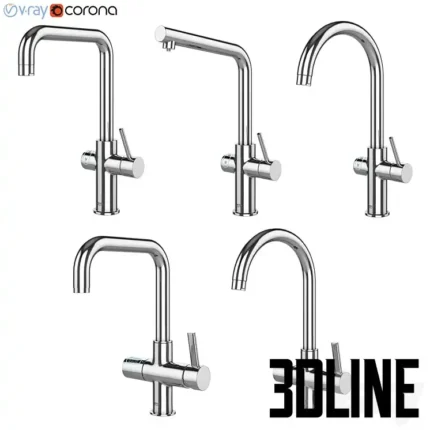 Kitchen faucet set Blue set 66(3dline.net)