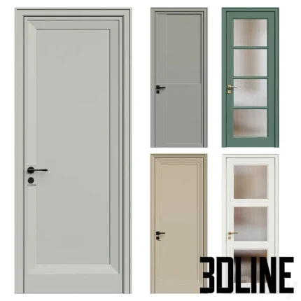 Modern single door interior door(3dline.net)