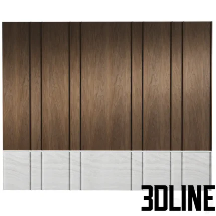 Modern wooden decorative wall panels(3dline.net)