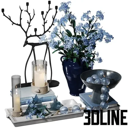 Pottery Barn Blue Decorative Set(3dline.net)