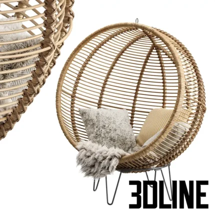 Rattan Cocoon Chair Cox(3dline.net)
