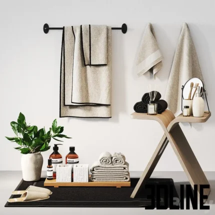Scandinavian style decorative bathroom set(3dline.net)