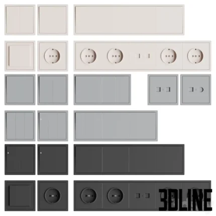 Set of sockets and switches Dnel series R98(3dline.net)