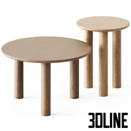 Wooden Coffee Tables Bois(3dline.net)
