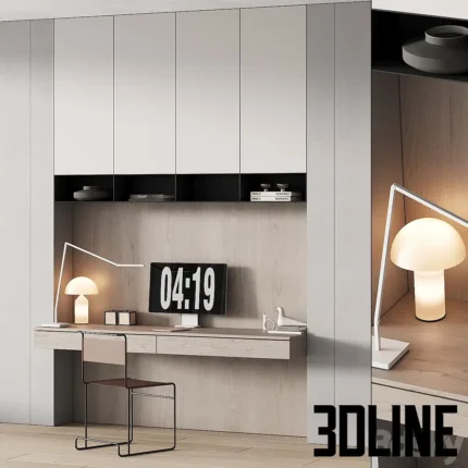 office furniture minimal warm vintage 01(3dline.net)