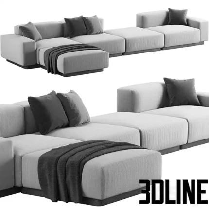 soft moduar sofa 4 seat by Vra(3dline.net)